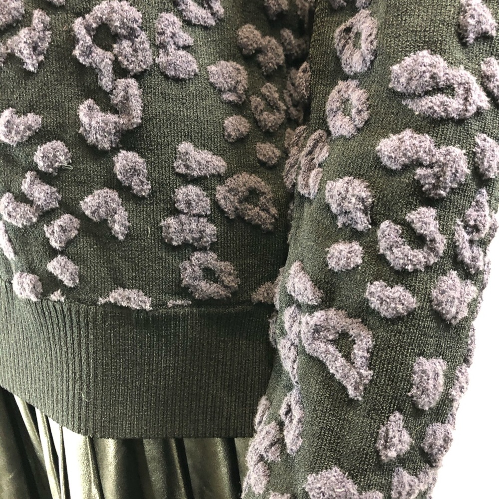 Rebecca Taylor Leopard Print Sweater Large Nylon Blend Chic Pullover - Picture 3 of 7